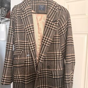 Abercrombie & Fitch Checkered Wool Blend Jacket